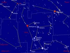 Orion - namen van de sterren