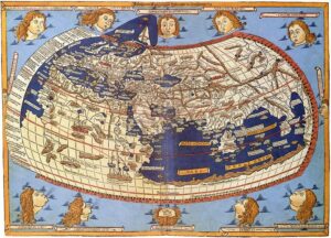 De wereldkaart volgens Ptolemeus