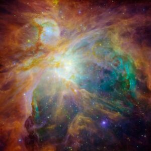 De Orion nevel in infrarood licht.