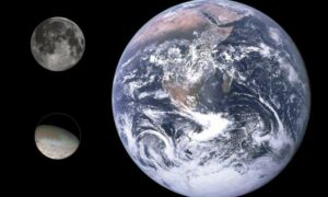Triton vergeleken met de Maan