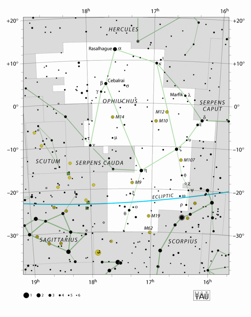 Ophiuchus - IAU-kaart