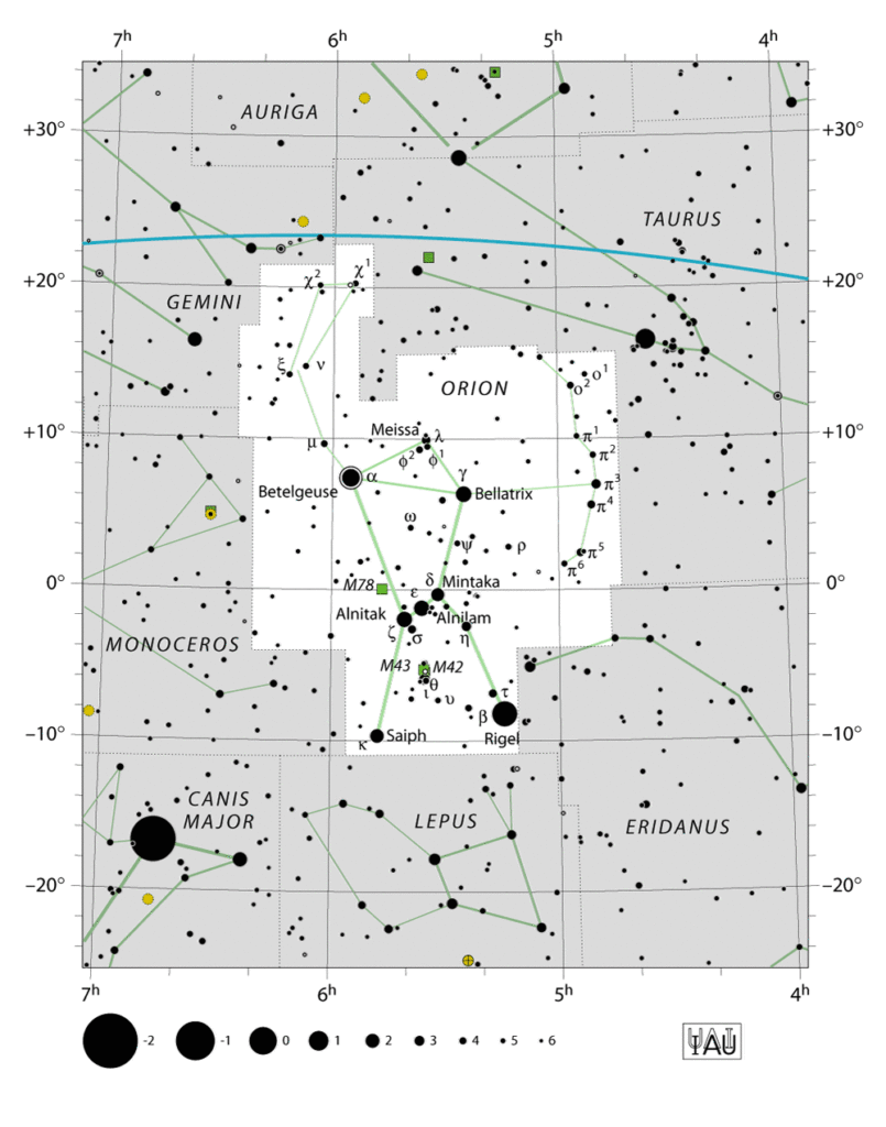 Orion - IAU-kaart