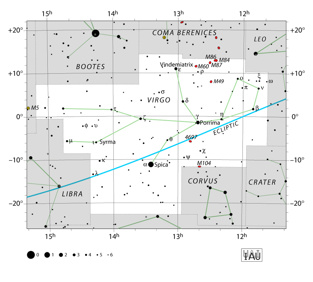 Virgo - IAU-kaart
