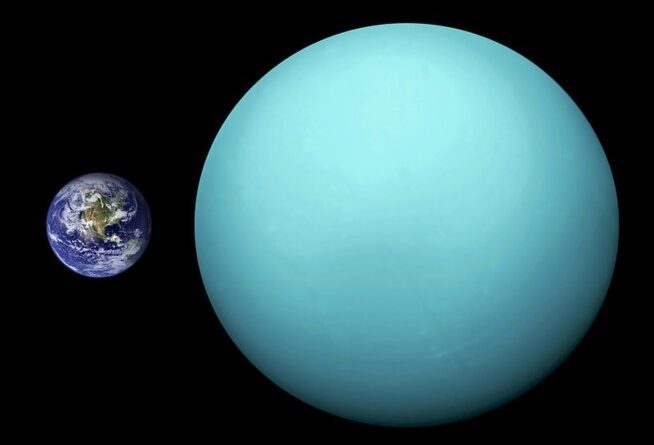 Uranus en de Aarde