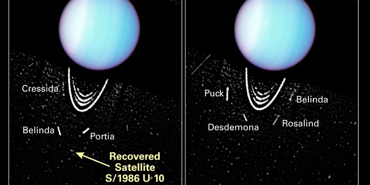 De herontdekking van de Uranusmaan Perdita door de Hubble Space Telescope