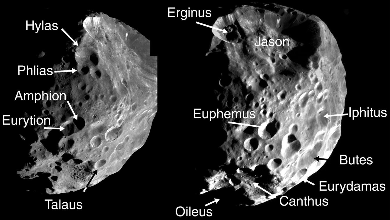 Diverse kraters op de maan hebben namen gekregen.
