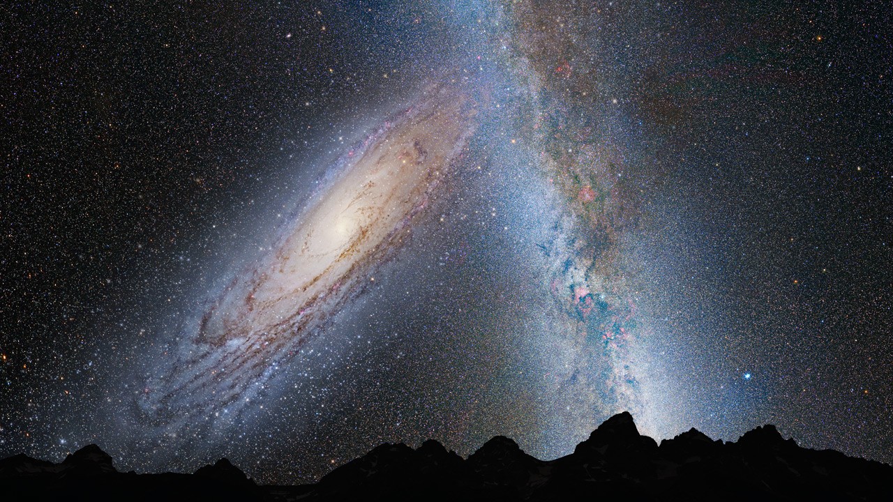 Andromeda en ons eigen sterrenstelsel botsen