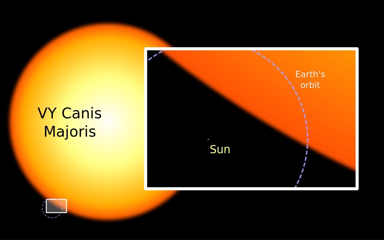 VY Canis Majoris versus onze Zon