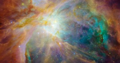 De Orion nevel in infrarood licht.