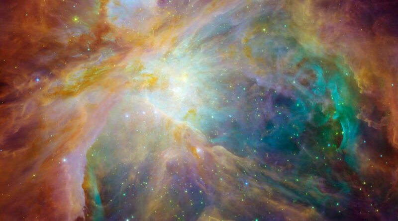 De Orion nevel in infrarood licht.