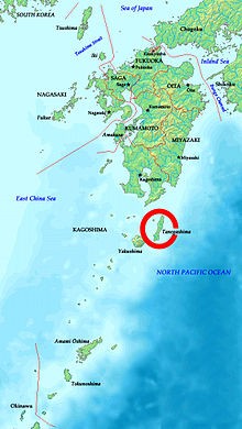 Het eiland Tanegashima in het zuiden van Japan