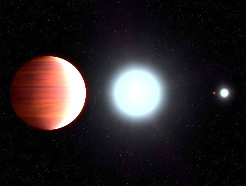 het regent titaniumdioxide op Kepler-13Ab