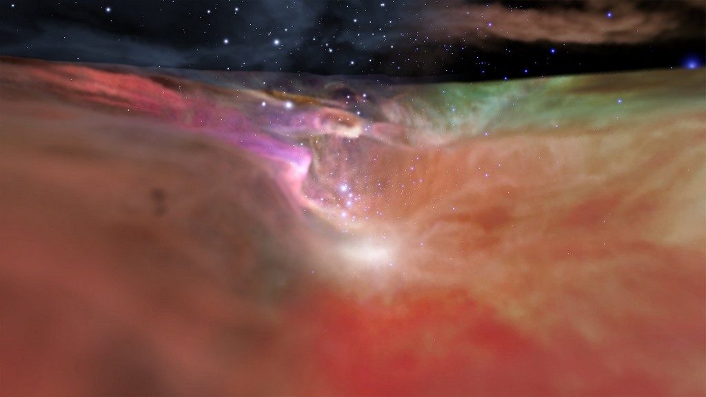 Driedimensionaal beeld van de Orionnevel
