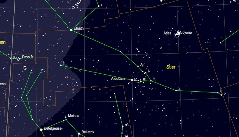 Elnath in het sterrenbeeld Taurus - Stier