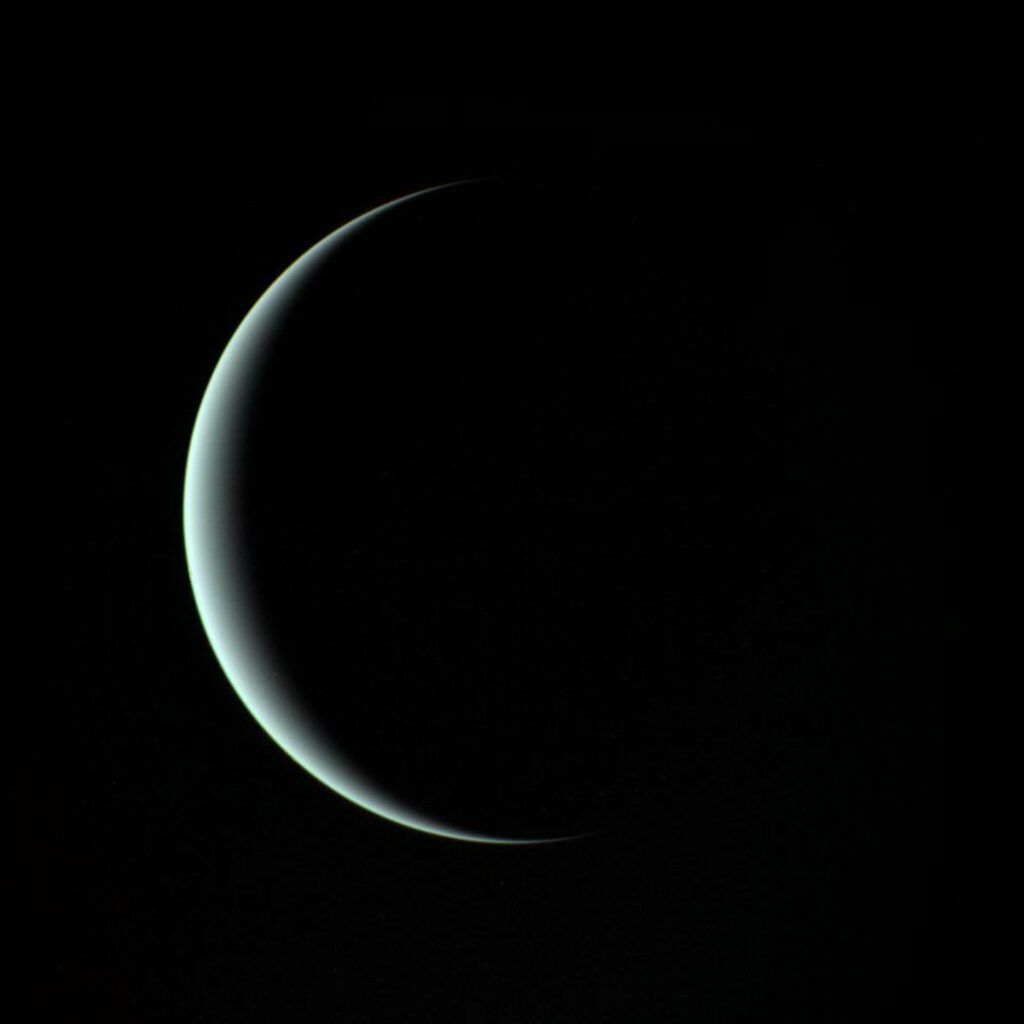Uranus, gefotografeerd door de Voyager 2