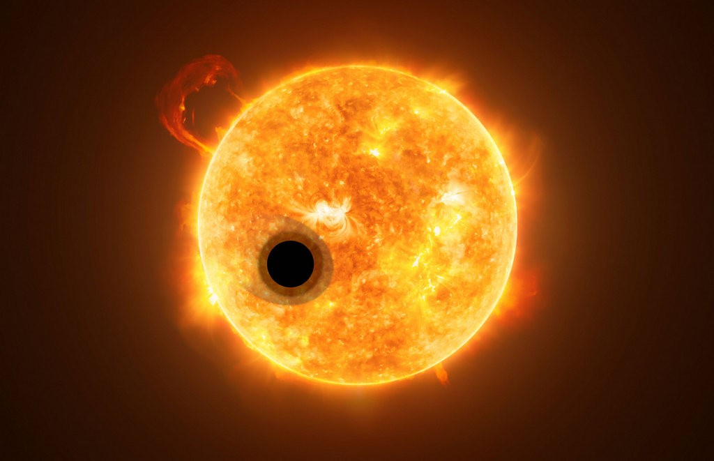 Hubble detecteert helium in de atmosfeer van een exoplaneet
