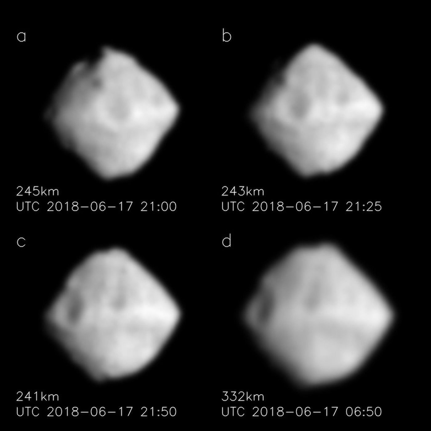 Opname van asteroïde Ryugu door de Japanse Hayabusa ruimtesonde