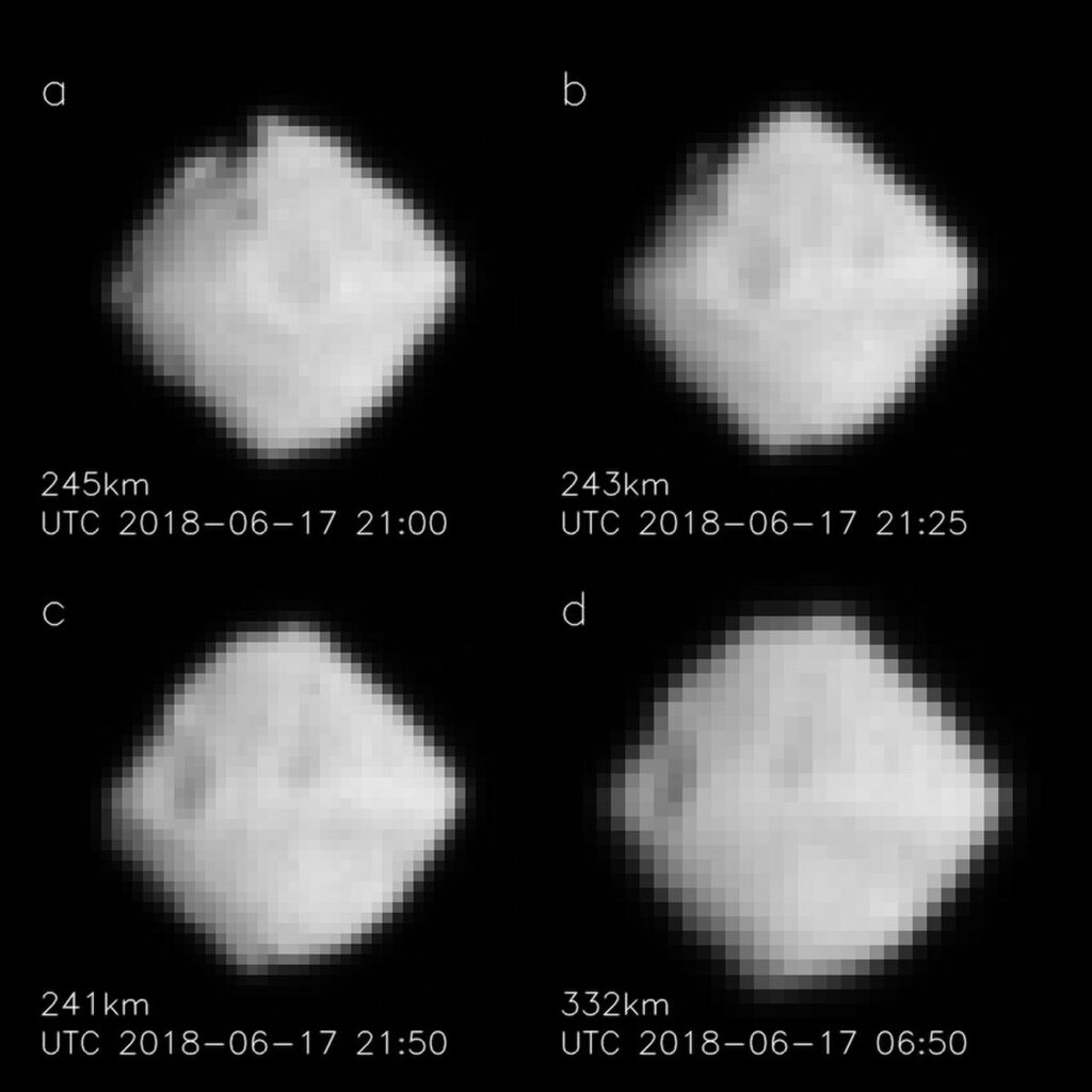 Opname van de asteroïde Ryugu gemaakt door de Japanse ruimtesonde Hayabusa