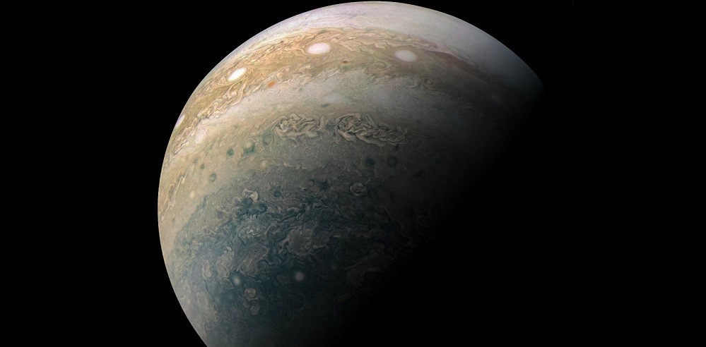 Jupiter gefotografeerd door de Juno ruimtesonde van de NASA