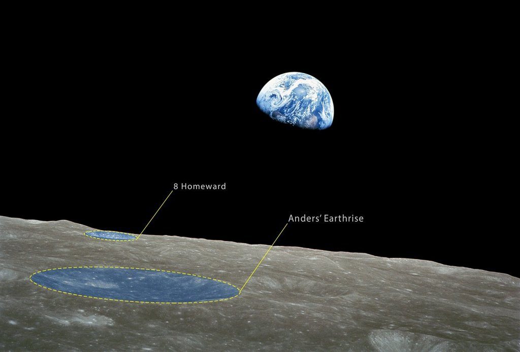 de "earthrise" foto gemaakt vanuit de Apollo 8