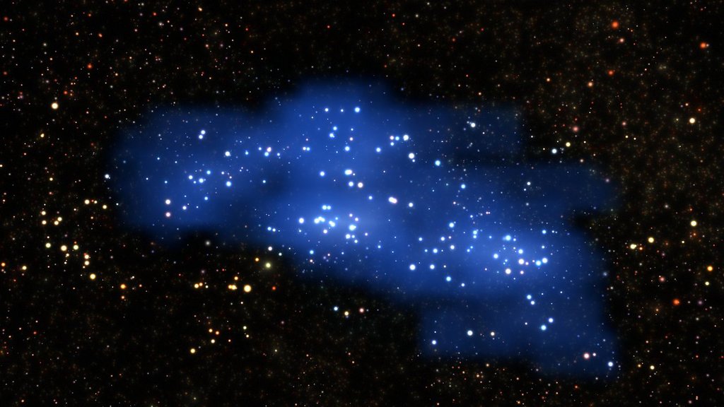De Hyperion proto-supercluster in het sterrenbeeld Sextans
