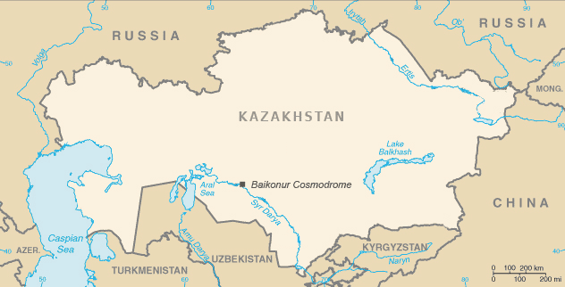 Locatie lanceerbasis Baikonoer