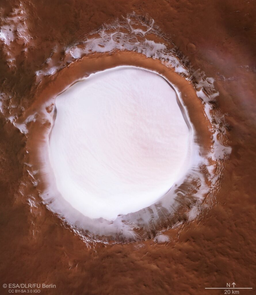De Korolev krater op Mars