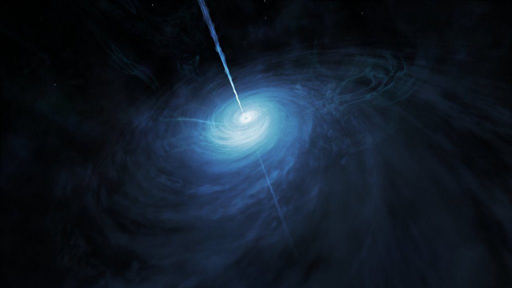 Artist impression van een verre quasar