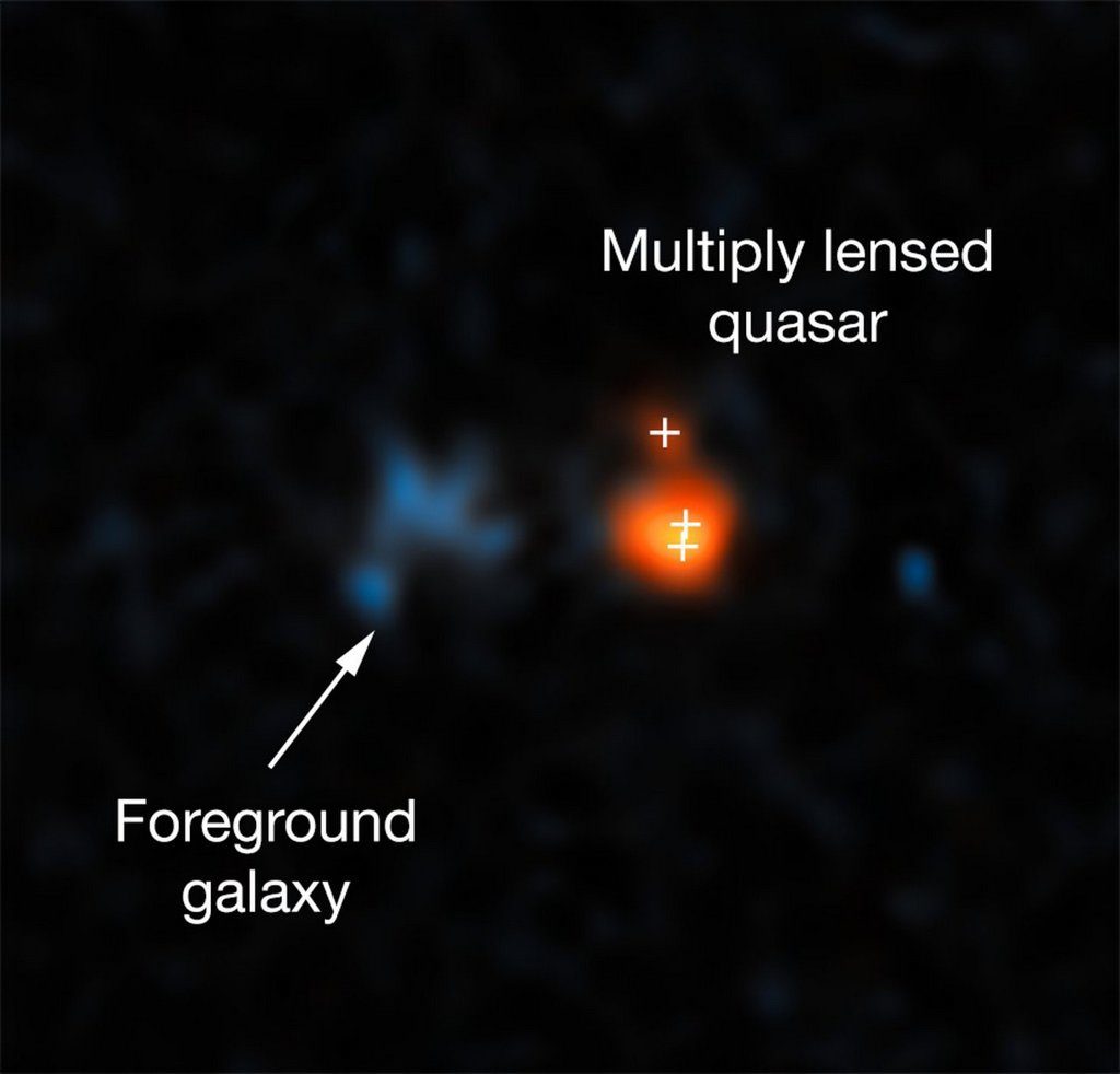 Hubble fotografeert de verre quasar