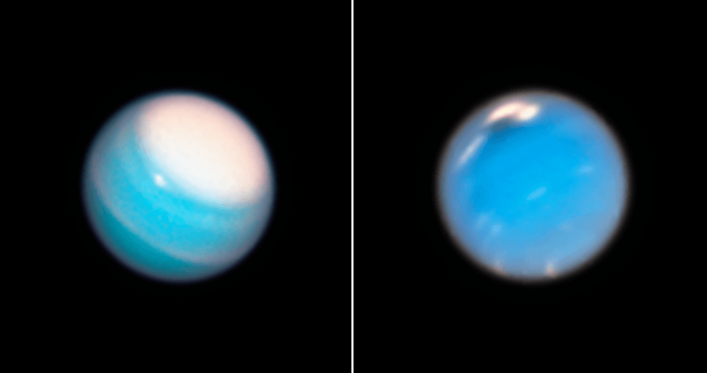 De meest recente opnames van Neptunus en Uranus door de Hubble