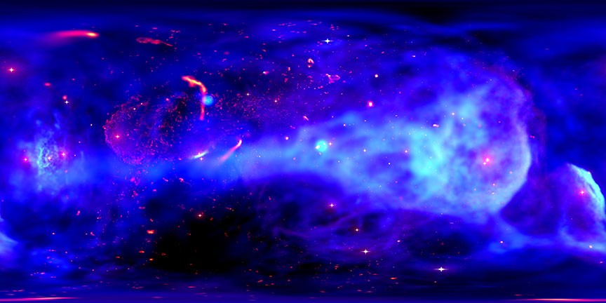 Visualisatie van het galactische centrum
