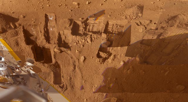 Phoenix Lander graaft op Mars