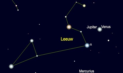 samenstand tussen Venus en Jupiter op 12 augustus 3 v. Chr.