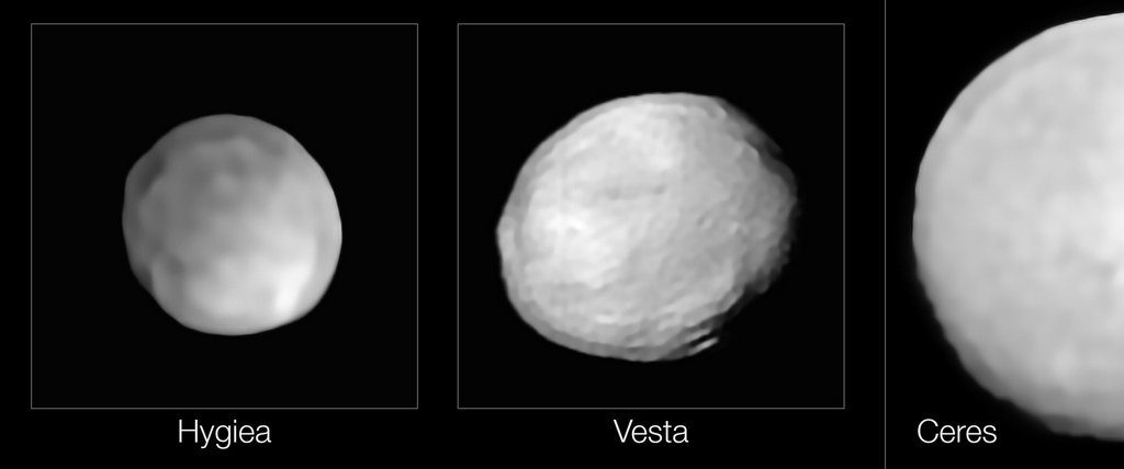 Vergelijking tussen Hygiea en Vesta