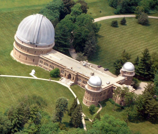 Luchtfoto van de Yerkes sterrenwacht