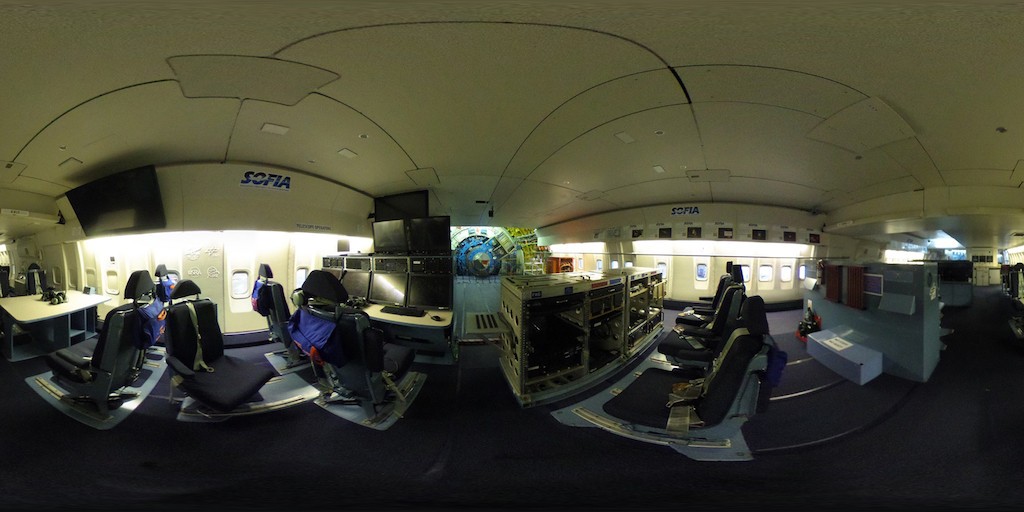 Een panoramische blik op het binnenste van SOFIA