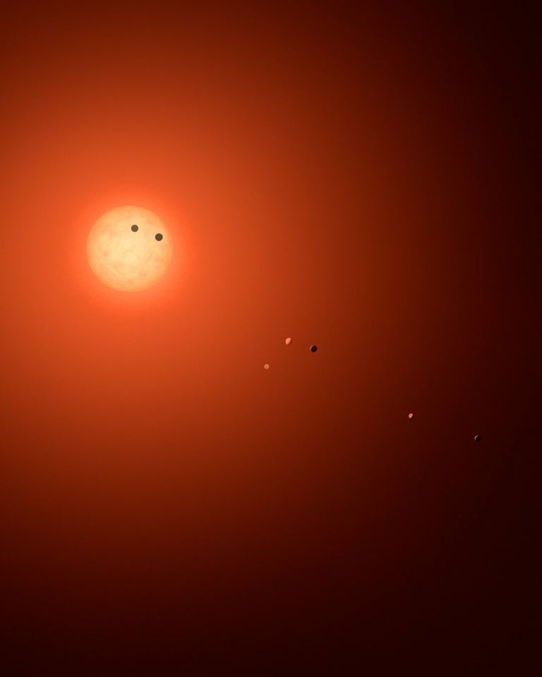artist impressie van TRAPPIST 1