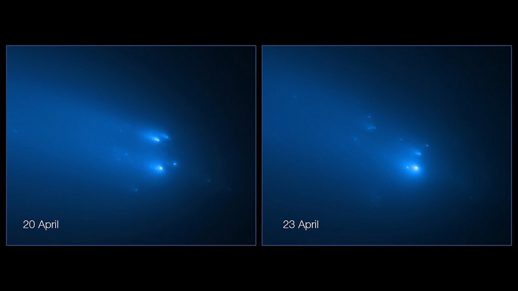 Hubble fotografeert uiteenvallen komeet ATLAS