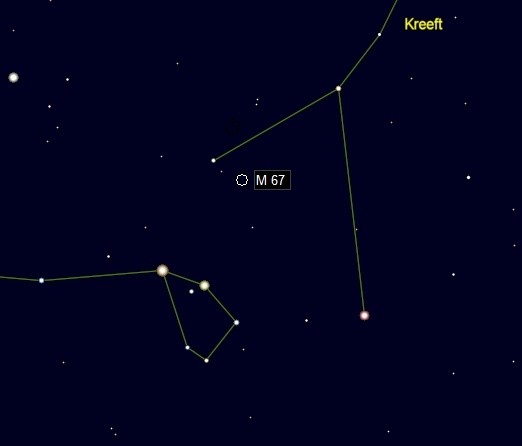 M67 in Hydra - zoekkaart