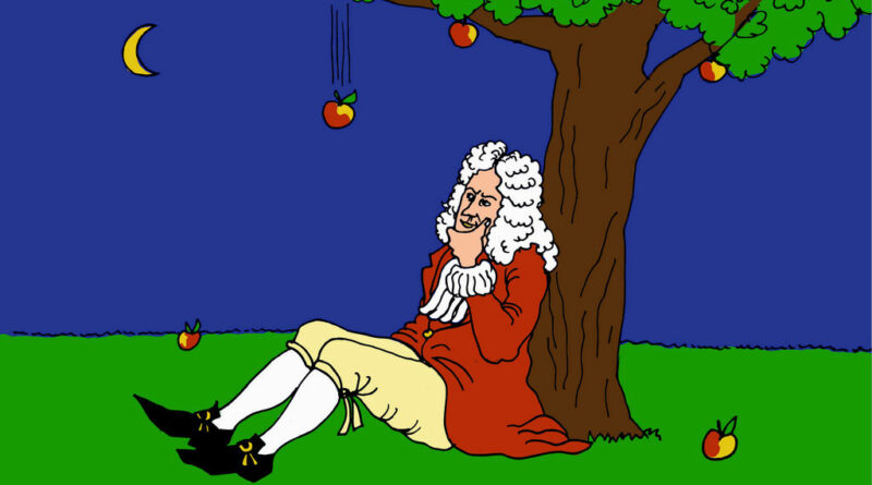 Newton onder de appelboom
