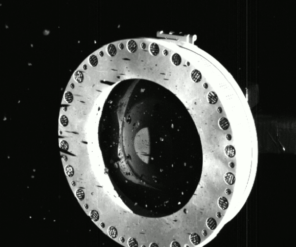 Stof verzameld rondd emonsterkop van OSIRIS-REx
