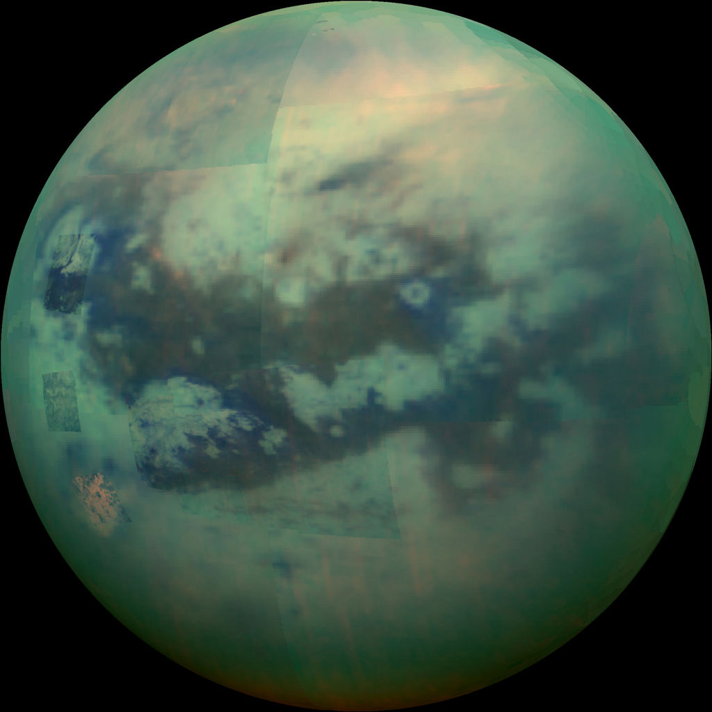 Opname van Titan, gemaakt door de Cassini ruimtesonde