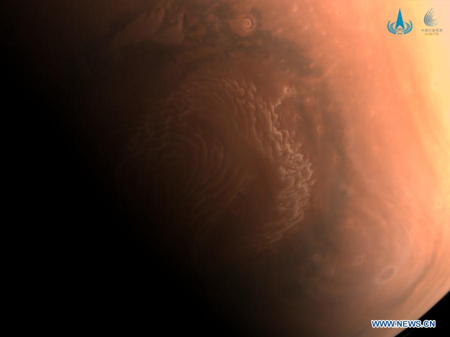 Hoge-resolutie opname van de noordpool van Mars