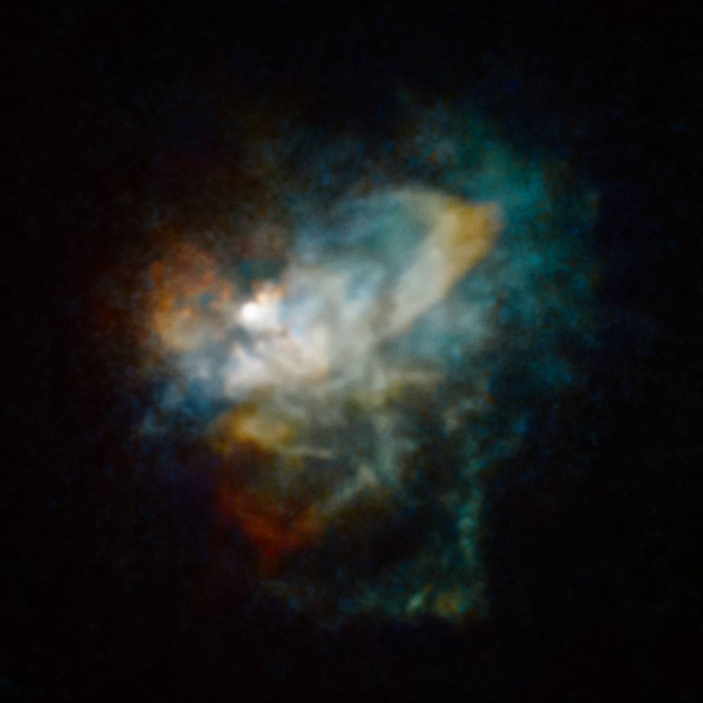 de hyperreus VY Canis Majoris gehuld in stofwolken