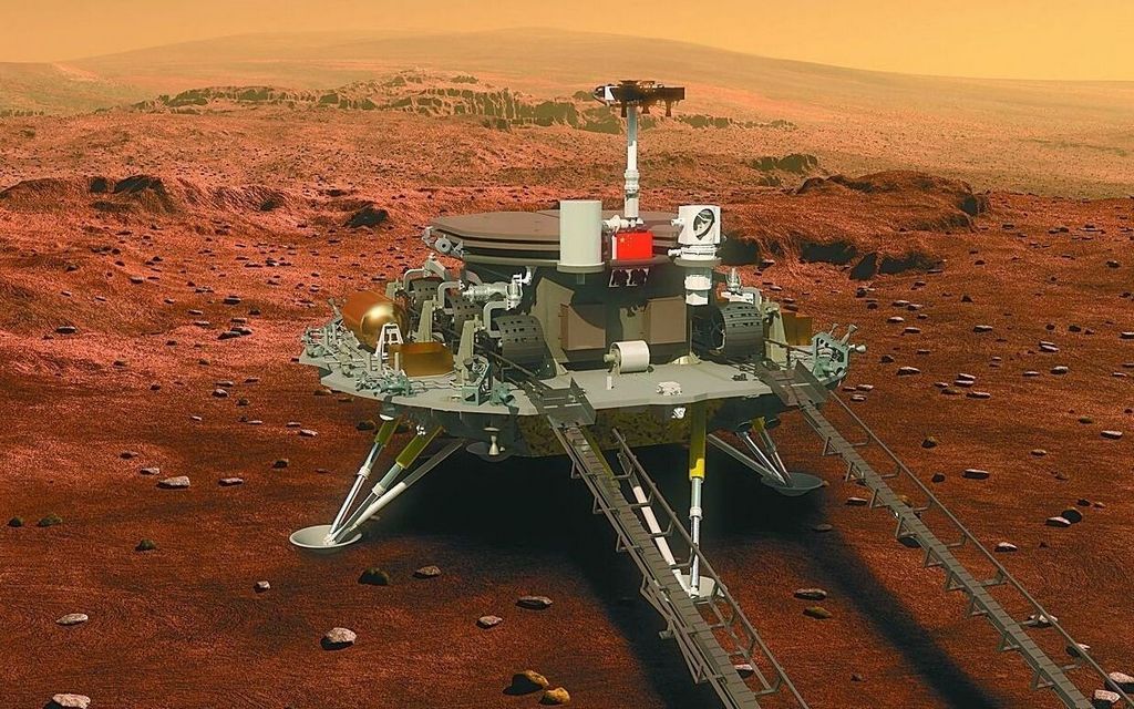 Chinese marsrover Zhurong op Mars