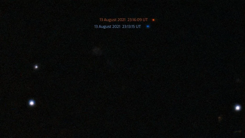 De ontdekkingsfoto van asteroïde 2021 PH27