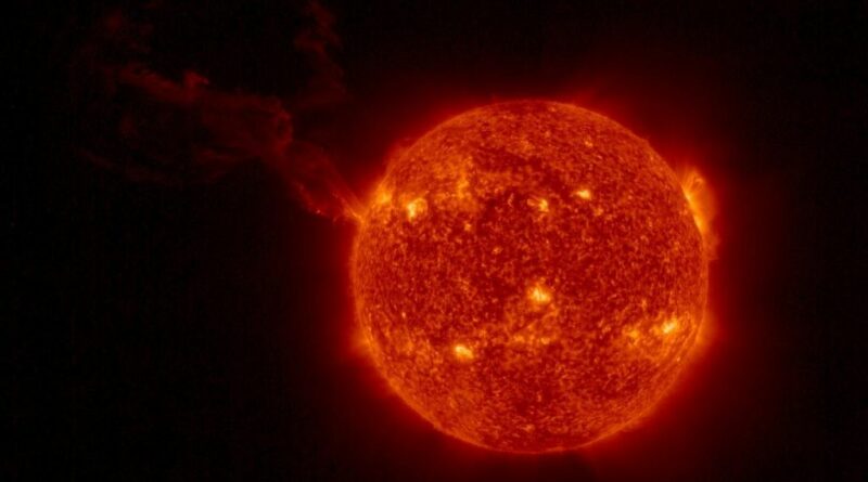 De uitbarsting op de Zon zoals op 15 februari 2022 waargenomen door de Solar Orbiter.