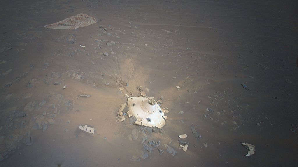 brokstukken Perseverance op Mars