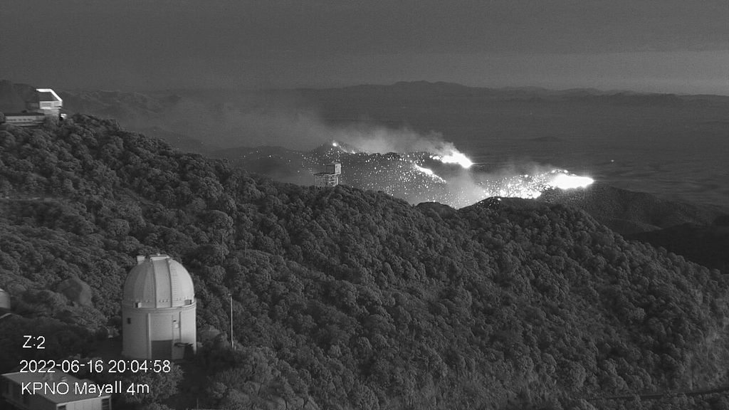 Contreras-brand bereikt Kitt Peak National Observatory