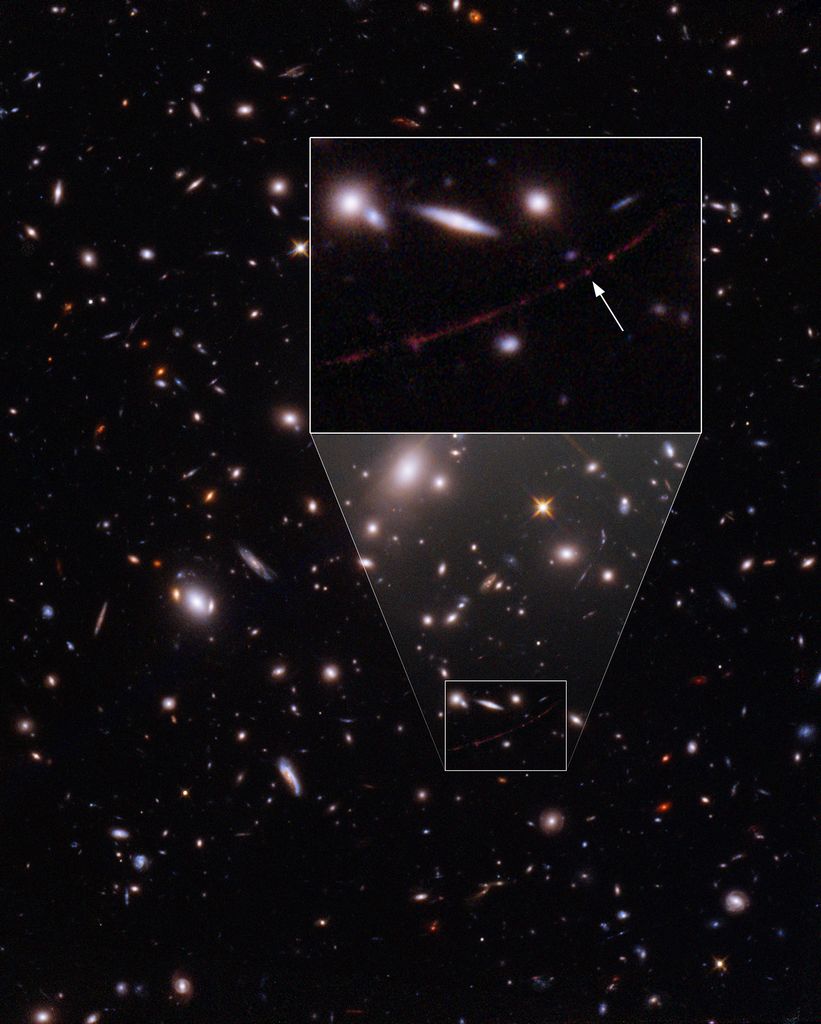 Earendel vastgelegd door de Hubble Space Telescope